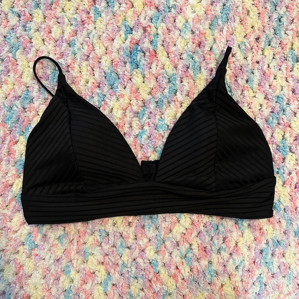Striped Triangle Bikini Top